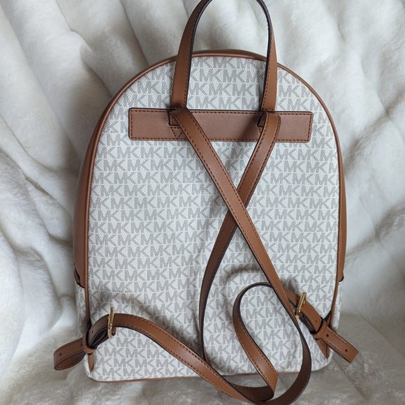 Michael Kors:  Adina Large Logo Backpack - Vanilla/ Acorn main image 9